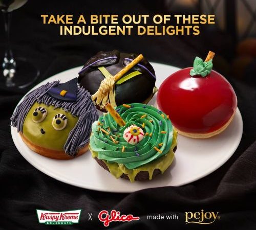 Krispy Kreme Halloween Doughnuts with Pejoy Biscuits